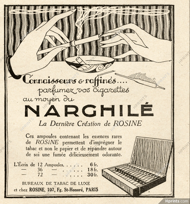 Rosine (Perfume for cigarettes) 1924 Narghilé