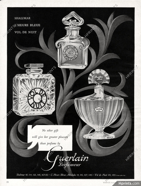 Guerlain (Perfumes) 1955 Shalimar, L'heure Bleue, Vol De Nuit