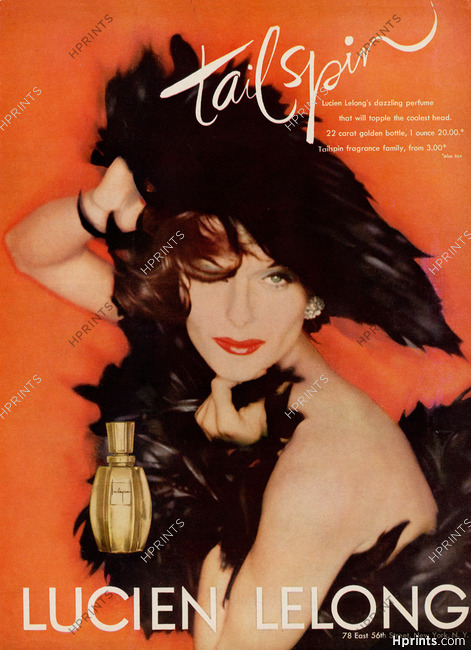 Lucien Lelong (Perfumes) 1955 "Tailspin"