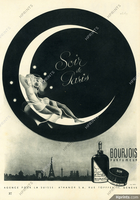 Bourjois (Perfumes) 1930s, Albert Pouprou, Soir De Paris