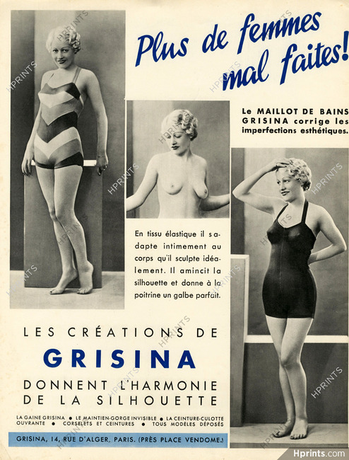 Grisina (Swimwear, Lingerie) 1934 Topless