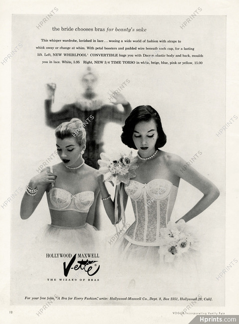 V-Ette Whirlpool Bras, Full Page Vintage Print Ad