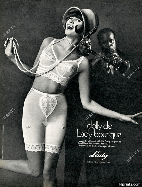 Lady (Lingerie) 1969 Dolly Panty, Bra, Jazz player, Photo Roland Bianchini