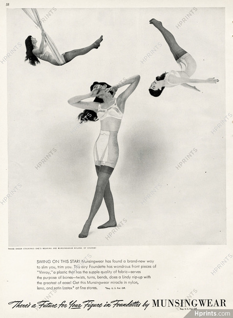 Munsingwear (Lingerie) 1947 Brassiere, Stockings, Garter Belts