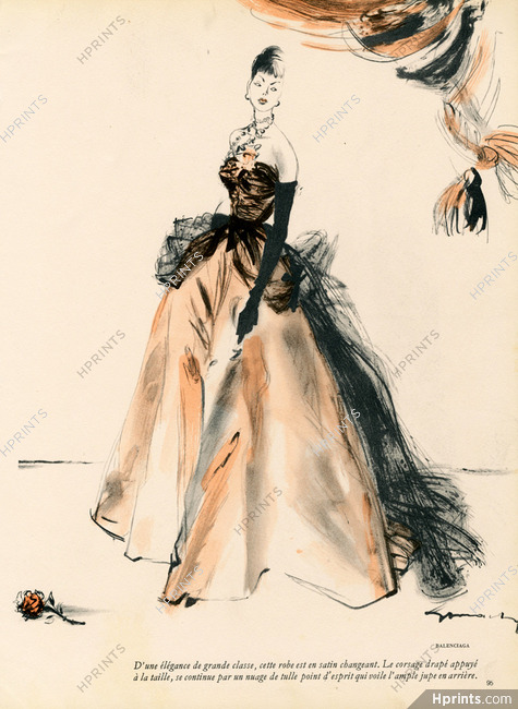 Balenciaga 1948 Strapless Evening gown, Jacques Demachy