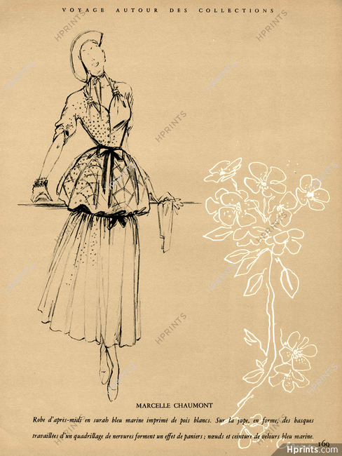 Marcelle Chaumont 1948 Fashion Illustration