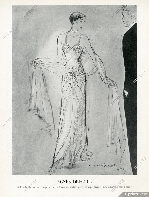 Agnès-Drecoll 1949 Evening Gown, Alexis Delmar