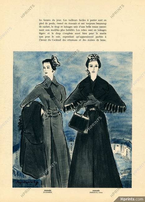 Hermès (Couture) 1949 Roger Descombes, Ducharne, Dormeuil Frères