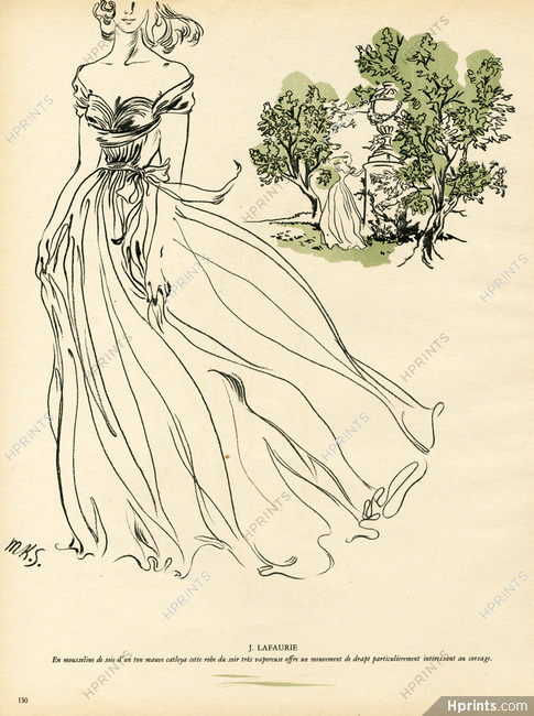 Jeanne Lafaurie 1947 Evening Dress, Karsavina