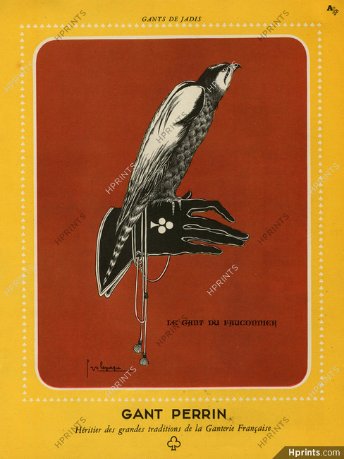 Perrin (Gloves) 1943 "Le Gant du Fauconnier" Georges Lepape