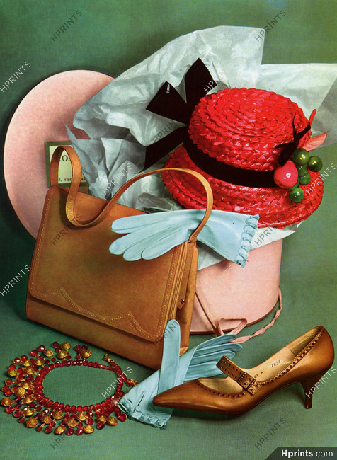Durer (Handbag) Hermes (Gloves) Charles Jourdan (Shoes) 1962
