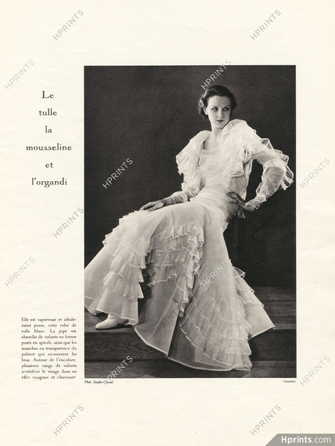 Chanel 1933 Evening Gown, Tulle, Mousseline, Organdi, Photo