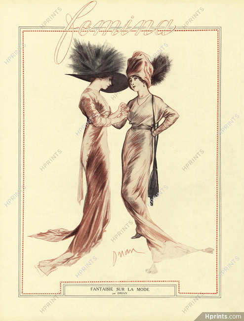 Etienne Drian 1911 "Fantaisie sur la Mode" Evening Gowns