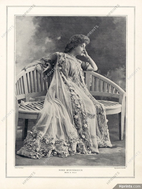 Doucet 1901 Robe d'Intérieur, Housecoat, Photo Reutlinger (Studio)