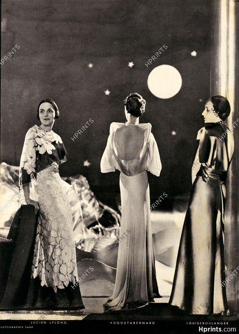 Lucien Lelong, Augustabernard, Louiseboulanger 1933 Evening Gown, Photo Georges Saad