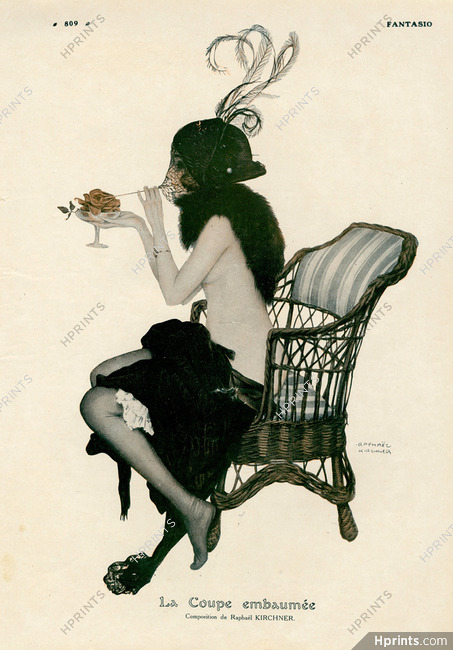 Raphaël Kirchner 1914 Sexy Girl, Topless