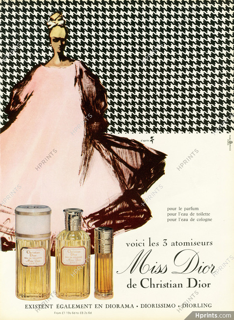 Christian Dior (Perfumes) 1967 Miss Dior, Atomiser, d'après Gruau