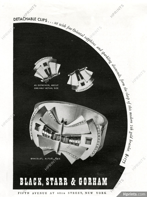 Black, Starr And Gorham 1941 Detachable Clips, Bracelet