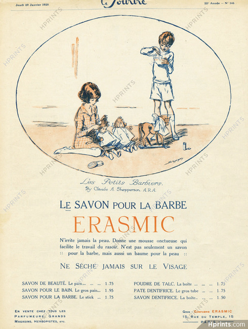 Erasmic (Soap) 1920 "The Little Barbers" Claude A. Shepperson