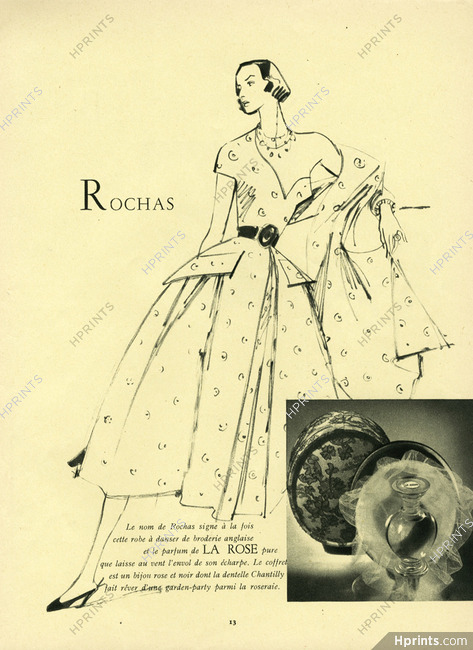 Marcel Rochas (Perfumes) 1949 "La Rose", André Delfau