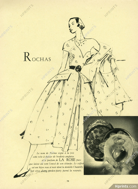 Marcel Rochas (Perfumes) 1949 La Rose, André Delfau