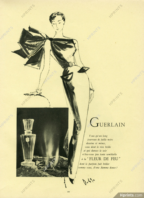 Guerlain (Perfumes) 1949 "Fleur De Feu" André Delfau