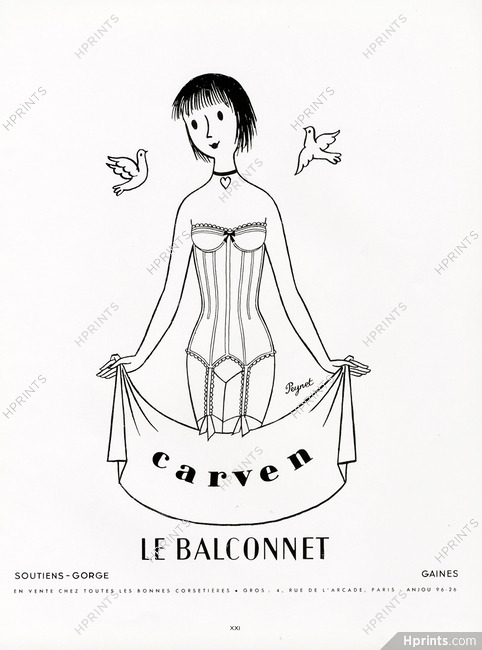 Carven (Lingerie) 1955 "Le Balconnet" Raymond Peynet