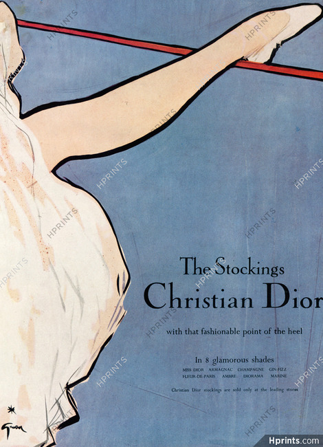 Christian Dior (Lingerie) 1954 The Stockings — Advertisement
