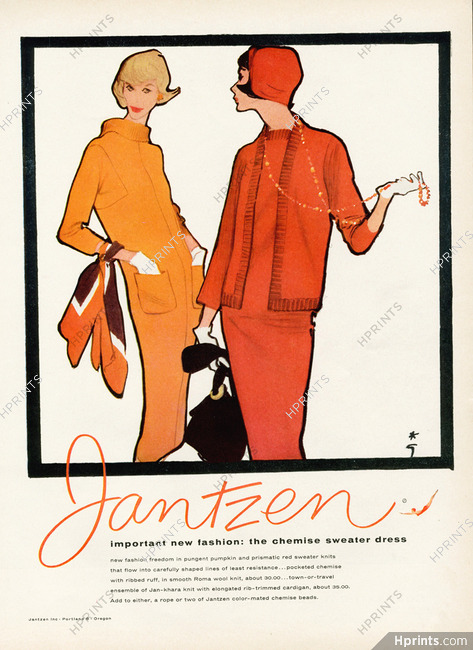 Jantzen (Sweater dress) 1958 René Gruau
