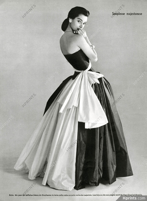 Grès 1956 Evening Gown, Taffetas, Ducharne & Lajoinie, Van Cleef & Arpels