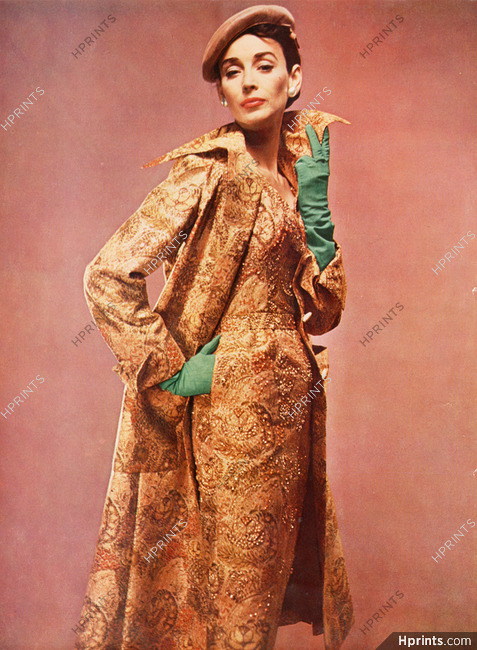 Madeleine De Rauch 1955 Cocktail Dress and coat, Staron, Photo Guy Arsac