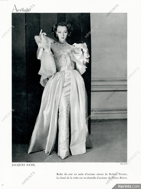 Jacques Fath 1952 Evening Gown, Robert Perrier, Pierre Brivet, Photo Gene Fenn