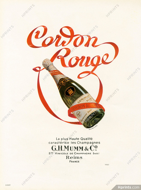 Mumm (Champain) 1949 Cordon Rouge, E. Virtel
