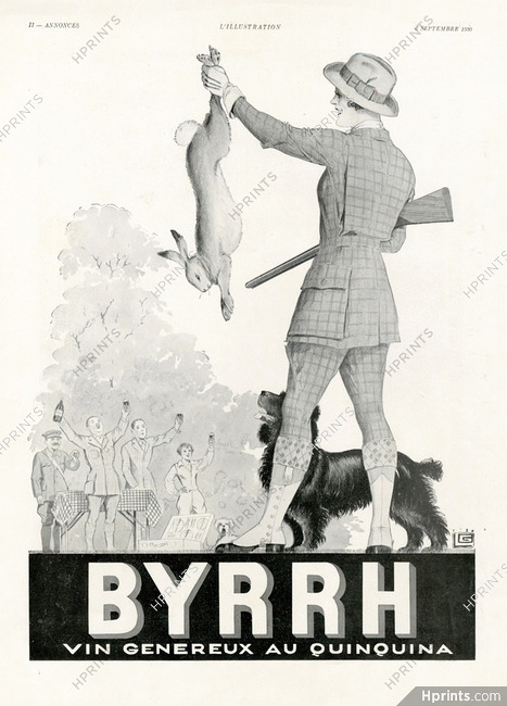 Byrrh 1930 Georges Léonnec, Huntress, Rabbit