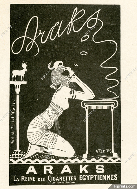 Araks (Cigarettes) 1922 Vald'Es Egyptian Style (Small size)