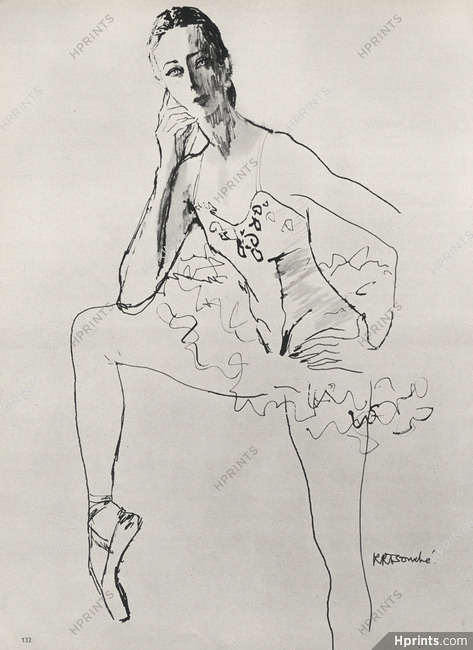 René Bouché 1956 Nora Kaye Ballerina