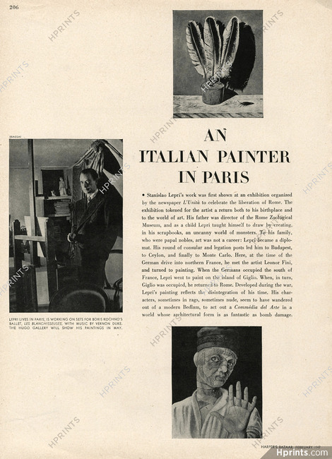 Stanislas Lepri 1947 "An Italian Painter in Paris", Photo Brassaï