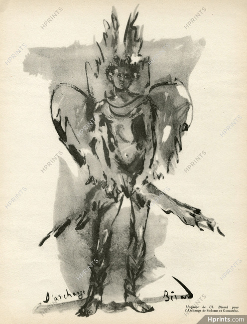 Christian Bérard 1949 Maquette pour L'Archange de Sodome et Gomorrhe Theatre Costume