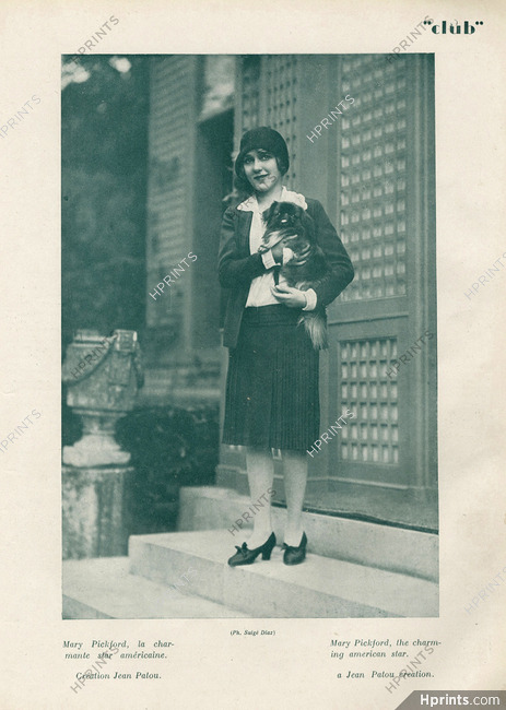 Mary Pickford (American Star) 1928 Pekingese Dog, Jean Patou