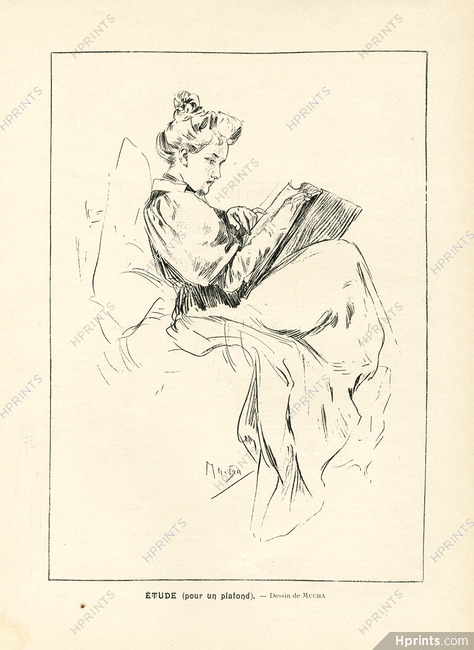 Alfons Mucha 1902 Etude pour un Plafond