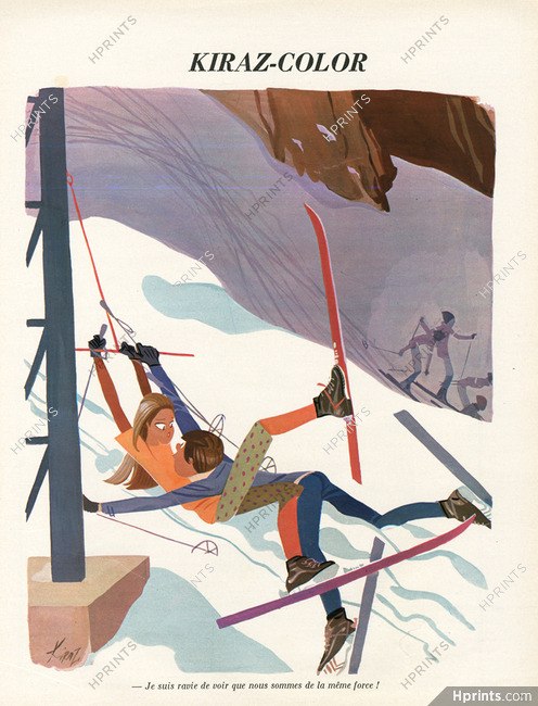Edmond Kiraz 1972 Skiing, Les Parisiennes De Kiraz