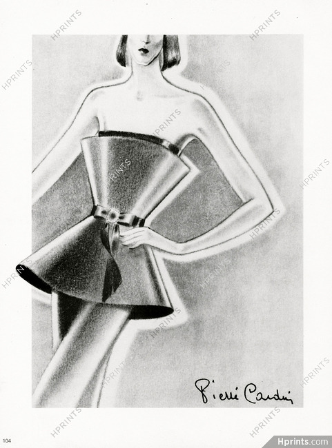 Pierre Cardin 1982 Strapless Dress