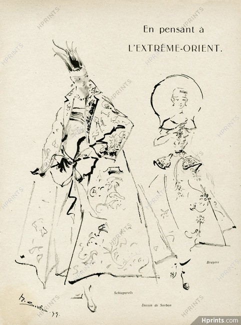 Schiaparelli & Bruyère 1939 Evening Gown, Coat, M. Sorbon