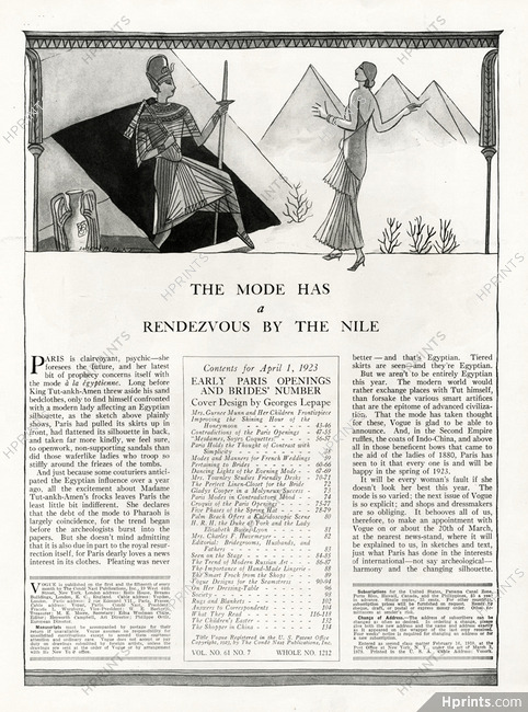 The Mode has a rendez-vous by the Nile, 1923 - Joseph B. Platt Egypt, Egyptian Pyramids