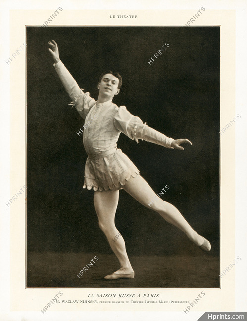 Vaslav Nijinsky 1909 Ballet Dancer, Russian Ballet