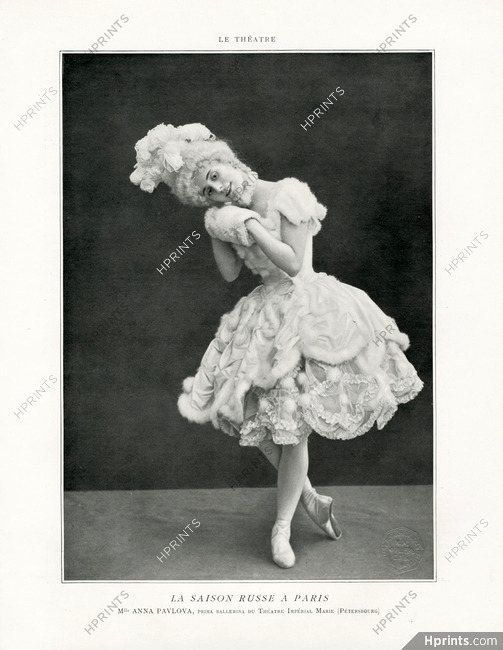 Anna Pavlova 1909 Ballet Dancer, Russian Ballet