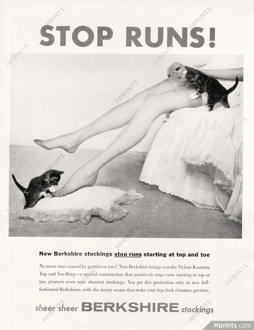 Berkshire (Hosiery, Stockings) 1956 Cats — Advertisement