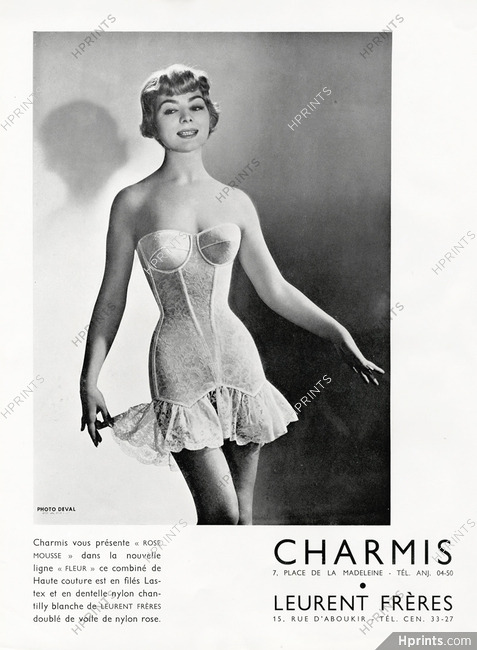 Charmis (Lingerie) 1956 Combiné, Dentelle Leurent Frères, Girdle