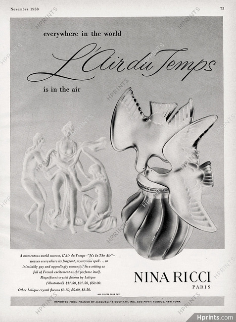 Nina Ricci (Perfumes) 1957 L'Air Du Temps
