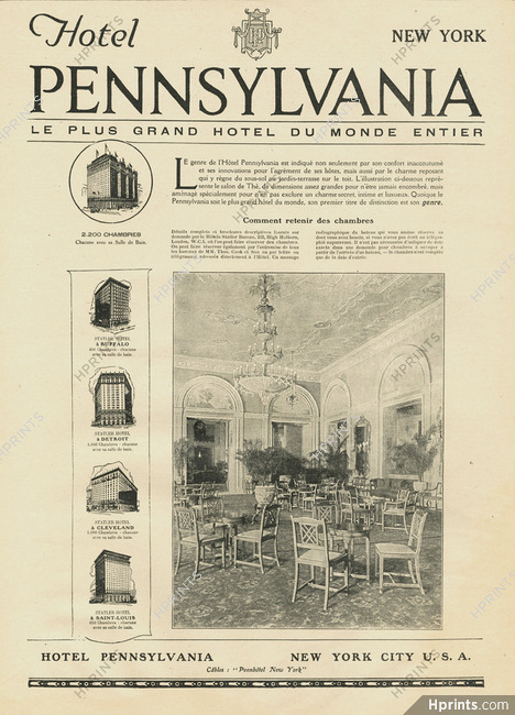 Hotel Pennsylvania - New York (Hotel) 1921 Buffalo, Detroit, Cleveland, Saint Louis (Buildings)